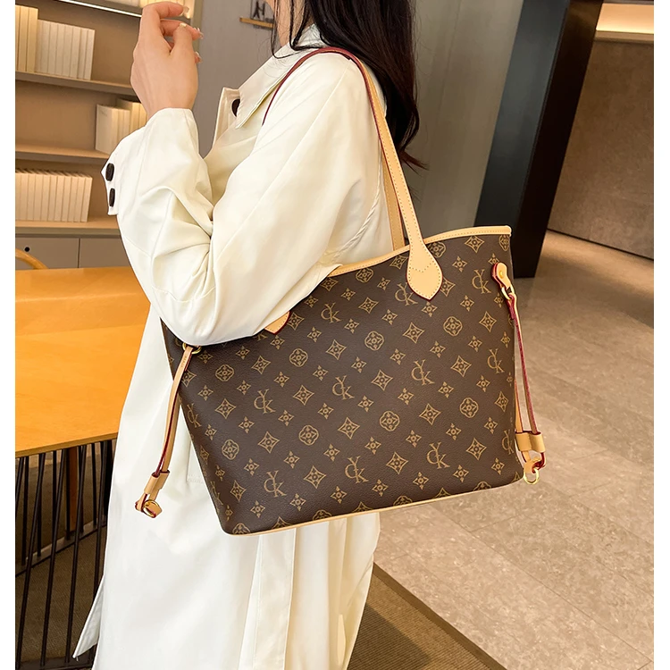 单肩包女士轻奢时尚印花纯色适合高个子女生的包包