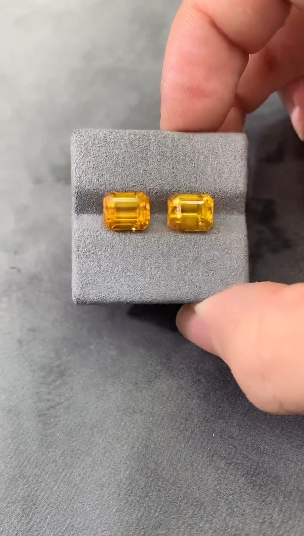 裸石彩色蓝宝石3.04ct一对 共6.08CT