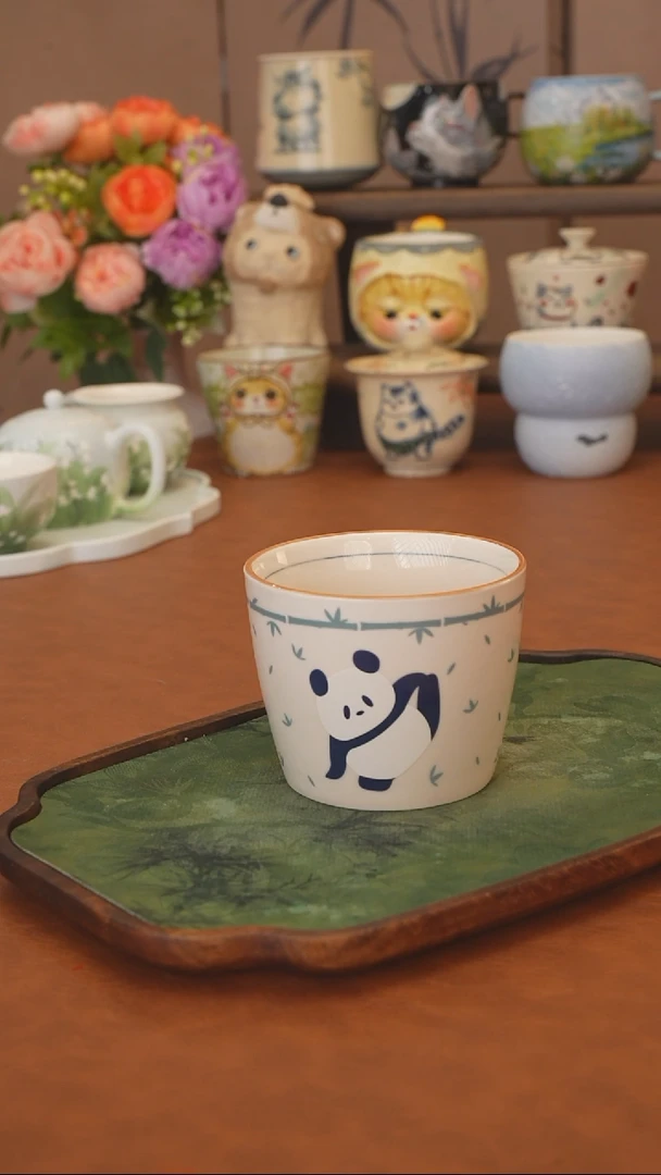 直播间福利 熊猫猪口杯