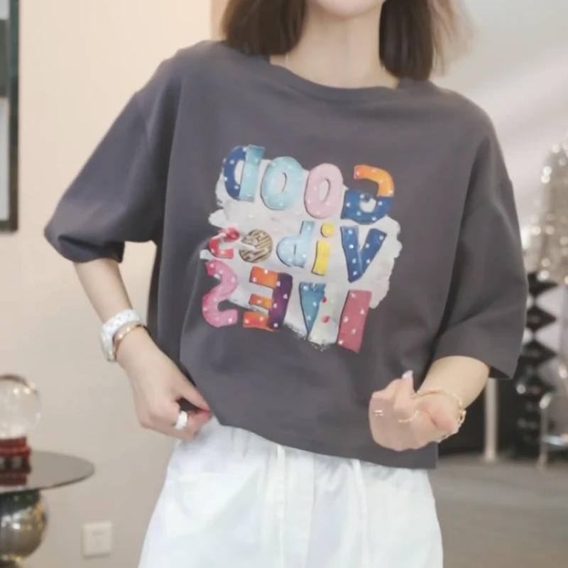 【街头艺人】2025夏季新款时尚百搭显瘦休闲气质T恤上衣LK2503627