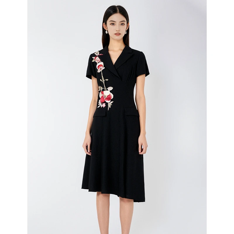 妈妈高端洋气连衣裙春夏新款减龄裙子 欧3116P