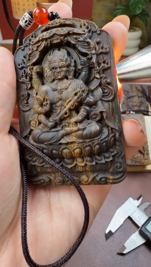 木木雕款芽庄 十二生肖守护 鸡 不动明王 8cm 送养香瓶