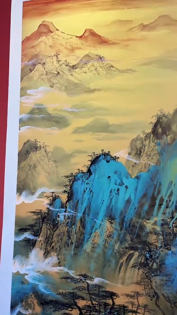 国画李春现泼墨山水四尺