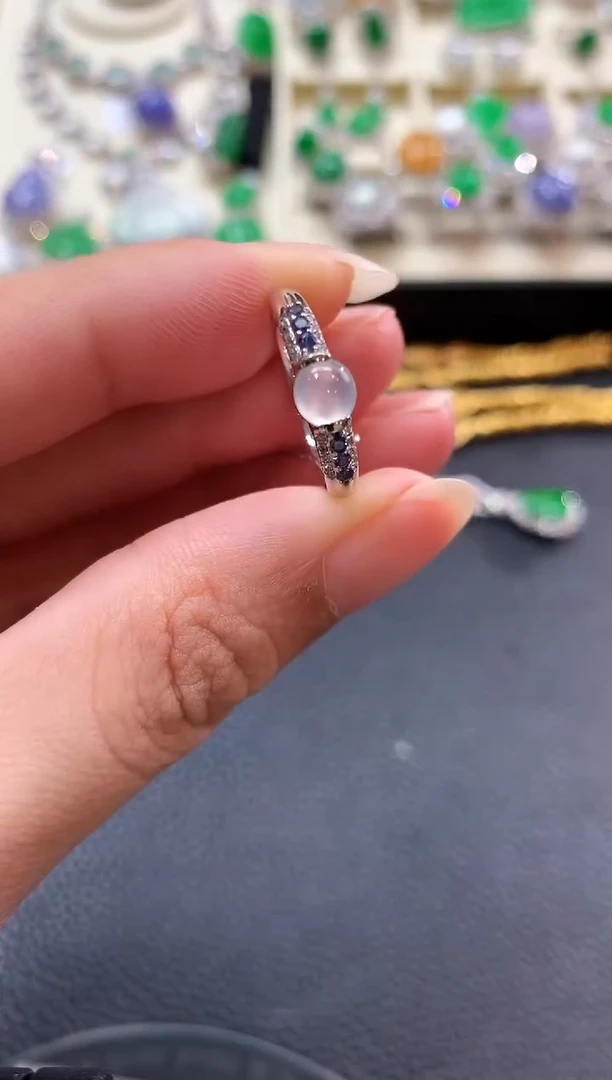 翡翠戒指18K金镶嵌b27