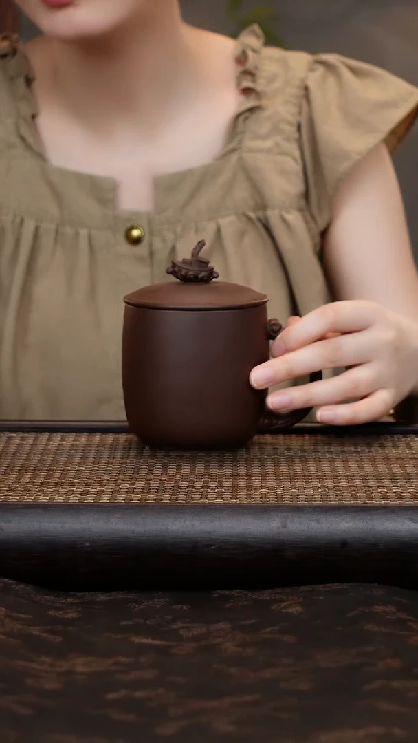 茶杯紫砂紫泥一帆