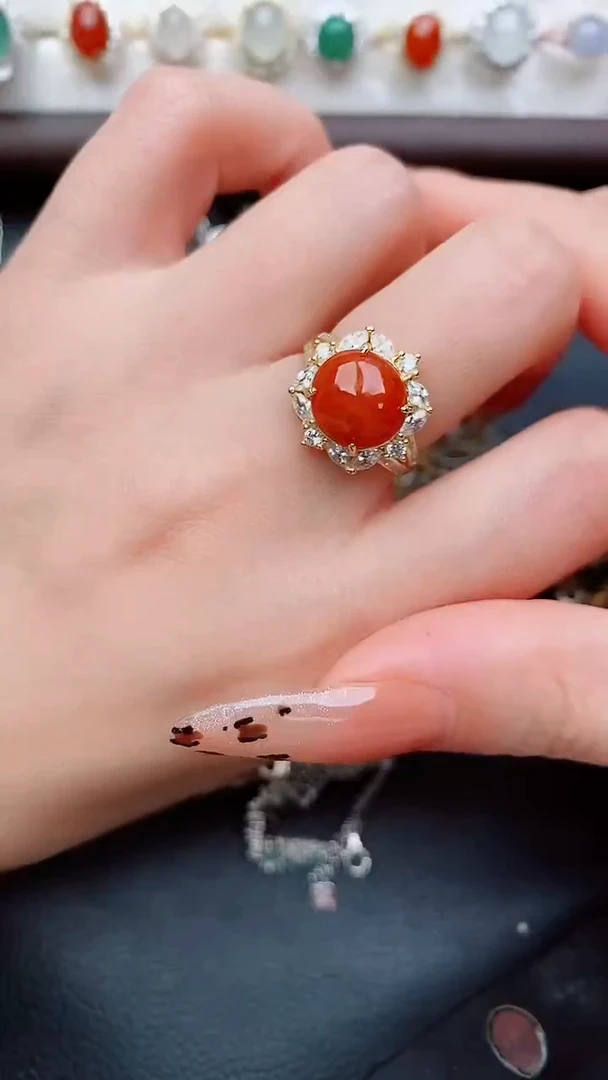 银S925镶嵌戒指翡翠..