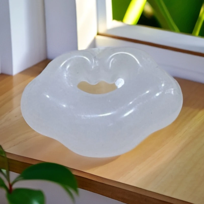 白色冰透正宗玉石上等手工编绳祥云锁挂坠多样性发货拍一发一