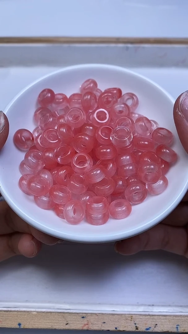 未镶嵌珠宝半成品水晶E799 西瓜晶甜甜圈10*内5mm10个7.8元