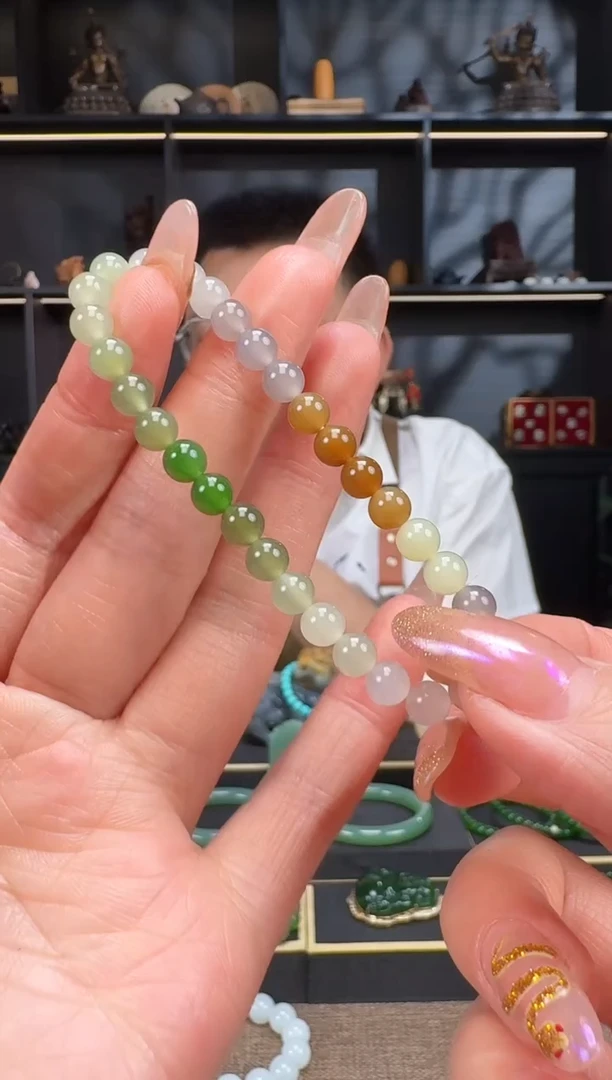 【闪购商品】和田玉1未镶嵌圆珠渐变手串