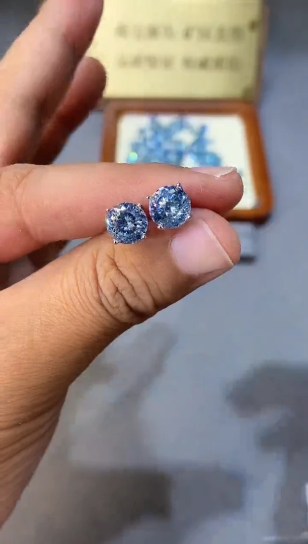 海蓝宝石耳坠银S925镶嵌..........