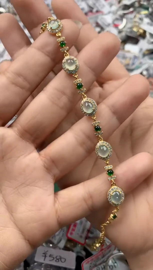 银S925镶嵌戒指翡翠5555----5