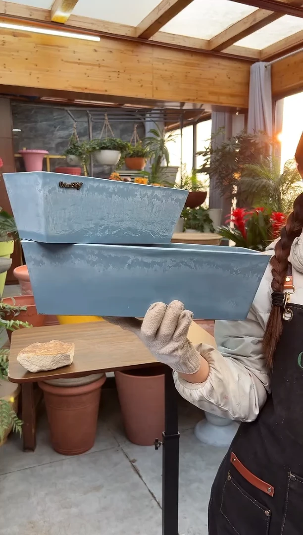 37*14*11/27*12*9/LF37/27【小+大组合装】蓝石色长花盆