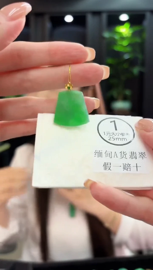 颈饰18K金镶嵌翡翠 缅料A货/支持复检/一件