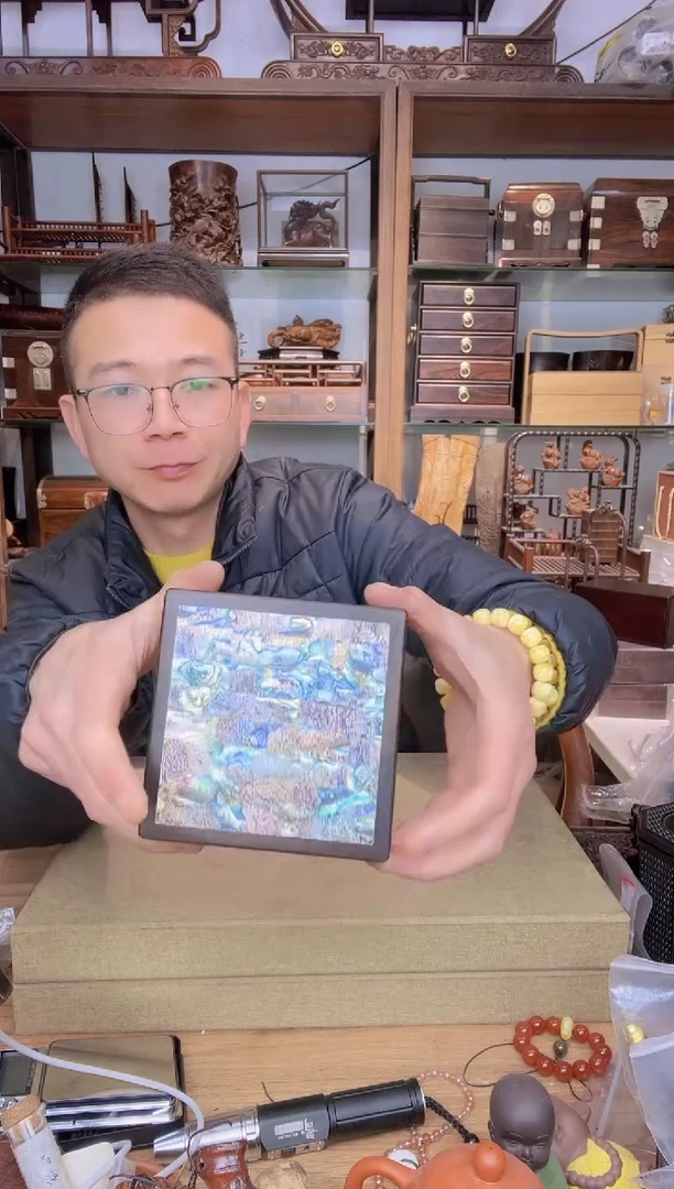 【闪购商品】乌木类书架028紫光檀嵌螺钿翻盖盒