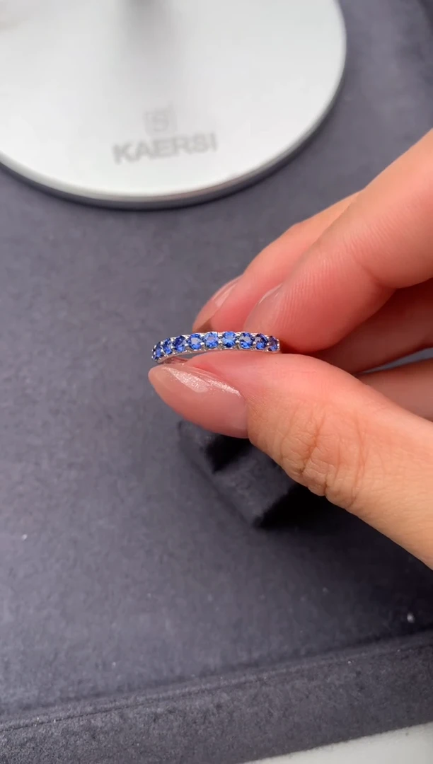 戒指蓝宝石18K金镶嵌0.53ct黄钻  定制  FH