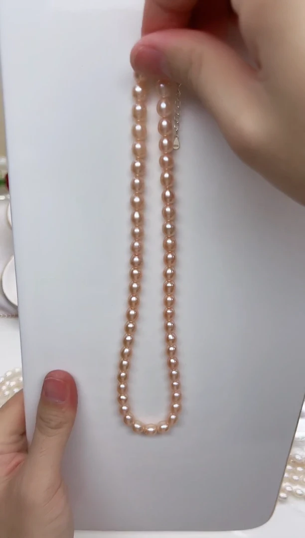 淡水珍珠未镶嵌项链粉胖子6-7mm