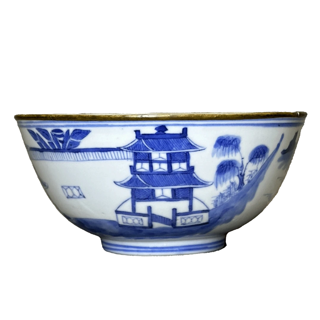 25089209y青花山水人物碗