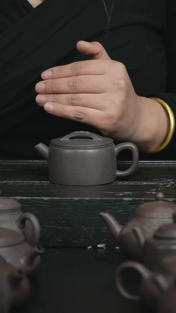 【闪购商品】紫砂茶壶天青光素汉瓦