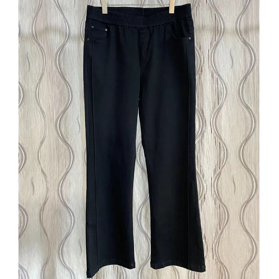 胖人坊大码女装牛仔微喇裤01253 衣长108