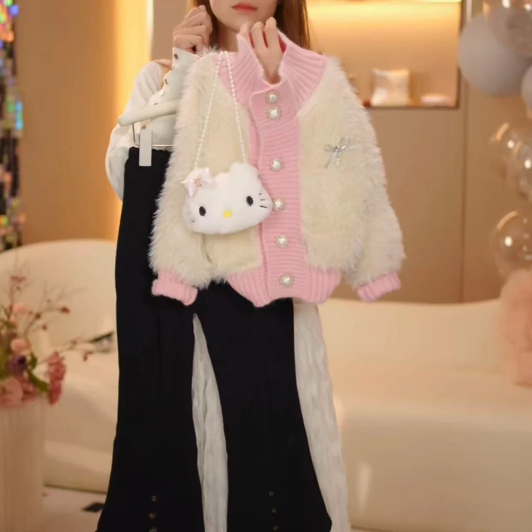 2025秋款亲子装百搭春季可爱甜美网红洋气针织开衫女童毛衣-141