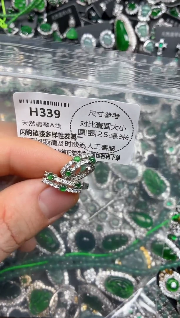 颈饰未镶嵌翡翠H339耳扣