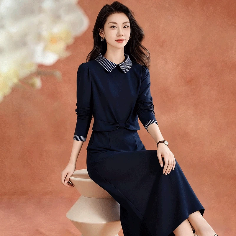 长袖秋季连衣裙女2025新款爆款轻奢高级感广州十三行高端品牌裙子