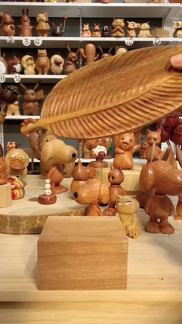 【闪购商品】木木雕摆件卡通可爱