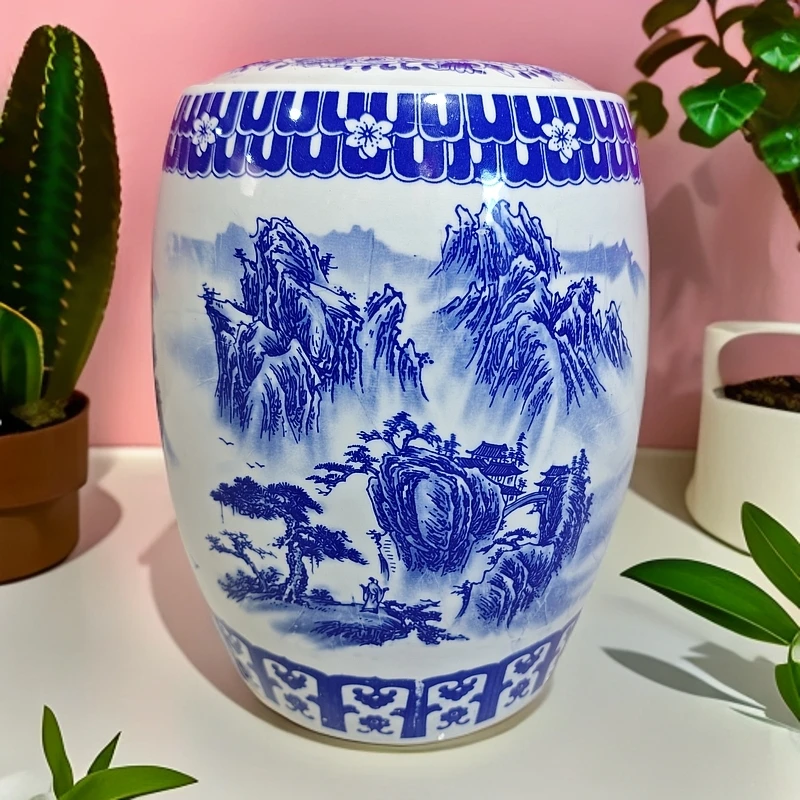 高度31口径21青花山水亭台楼阁（新款）20斤米缸241