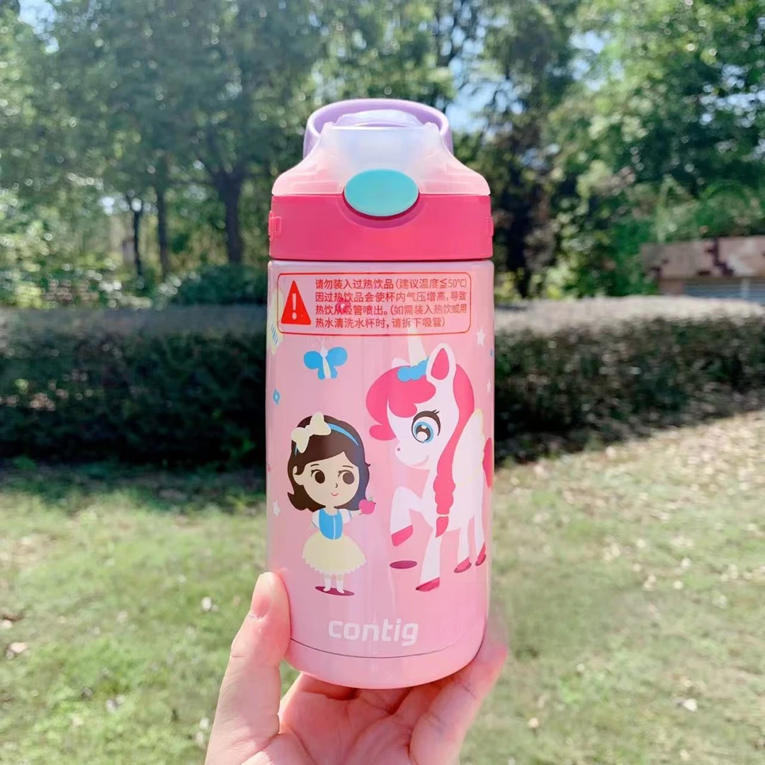 生肖侠鸭嘴儿童保温杯上学专用吸管水杯子