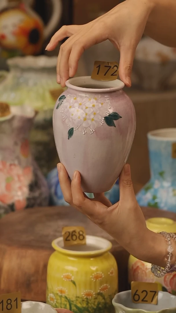 陶瓷172景德镇设计师手作花器摆件侘寂风