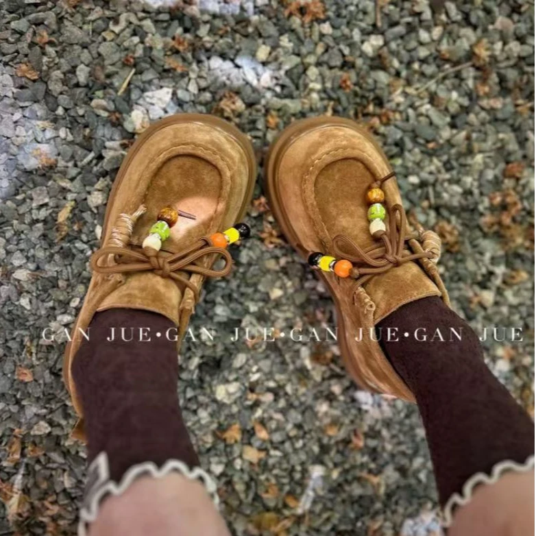 OZE 设计师品牌  25秋休闲复古两色圆头勃肯鞋