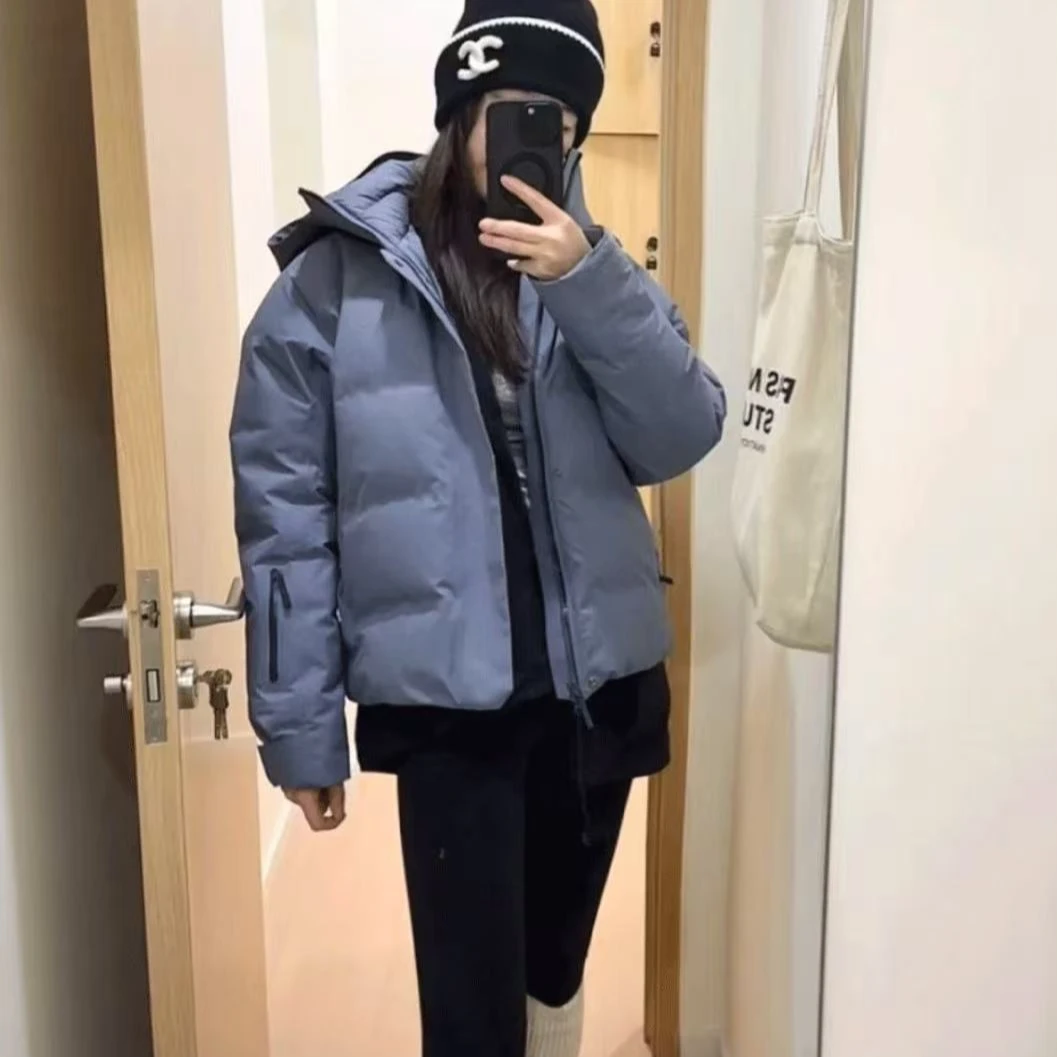 AG户外女款鹅绒加厚压胶短款户外冬季保暖外套防风防水滑雪服