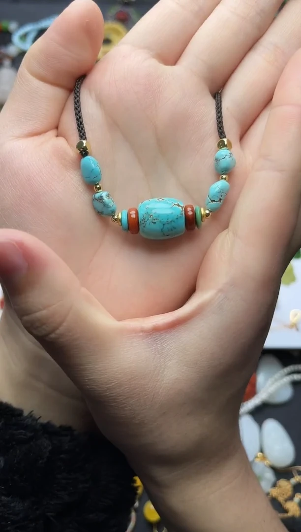 未镶嵌绿松石颈饰桶珠06