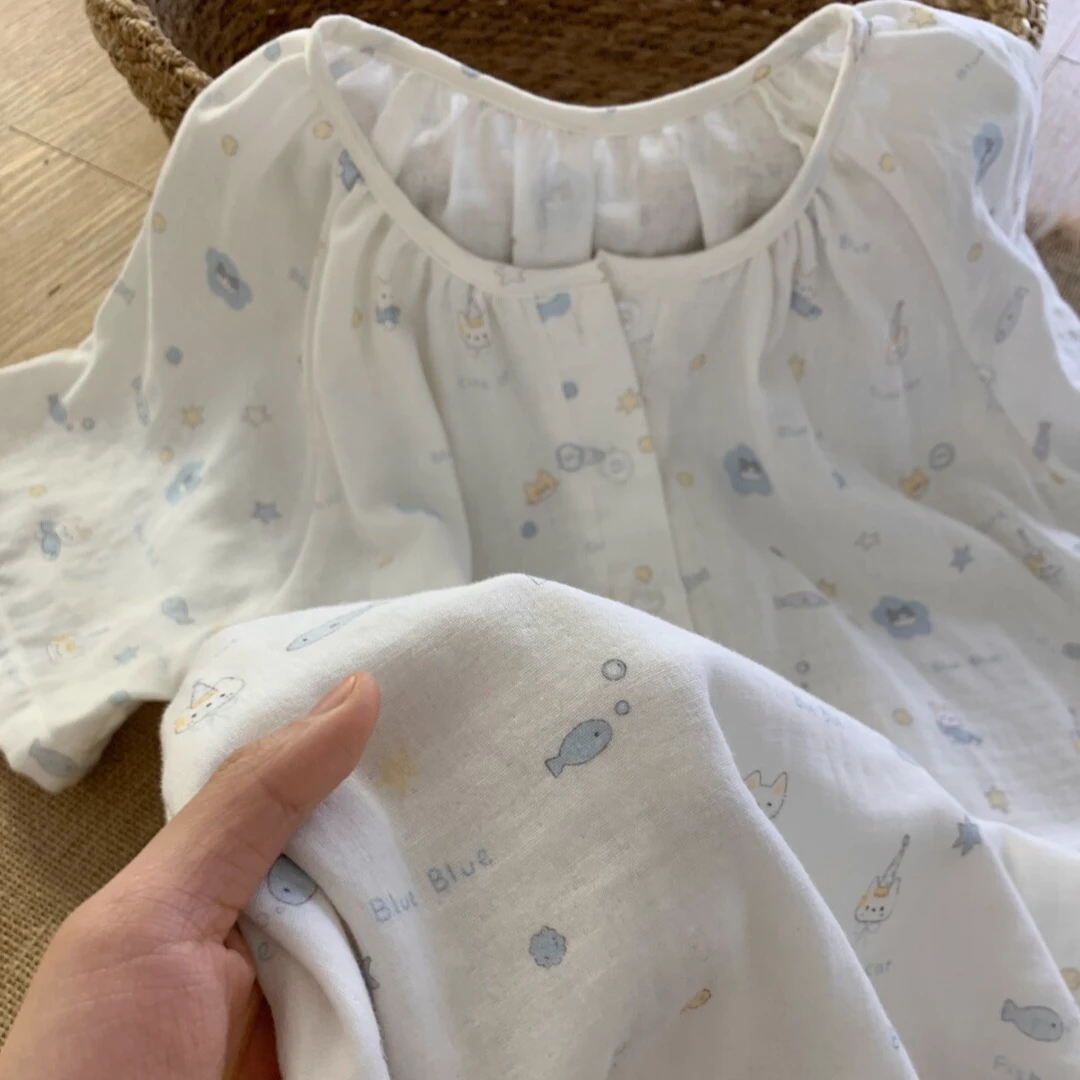 ins少女风甜美可爱卡通印花睡裙女夏季新款宽松短袖睡裙可外穿