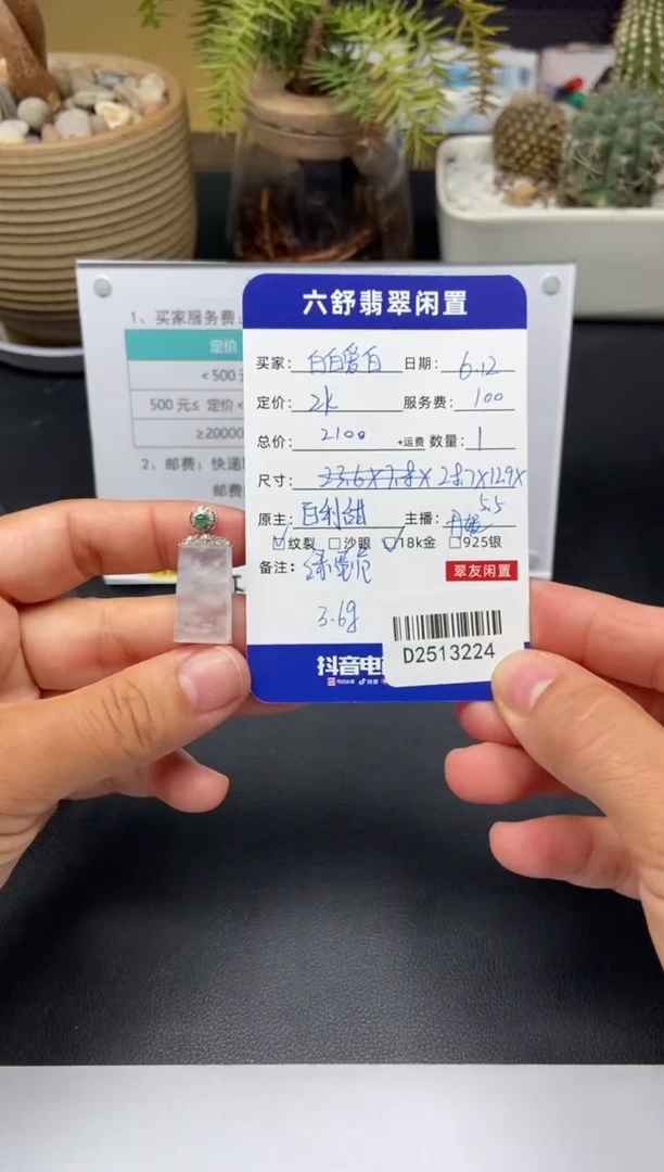 翡翠18K金镶嵌颈饰白**白D2513224
