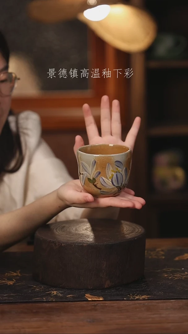陶瓷景德镇高温釉下手绘陶瓷@L184@