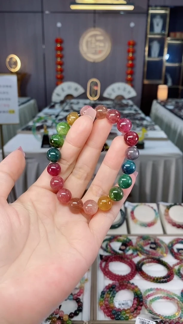未镶嵌净体老矿碧玺单圈手串10mm+碧玺hon多样性发货一条