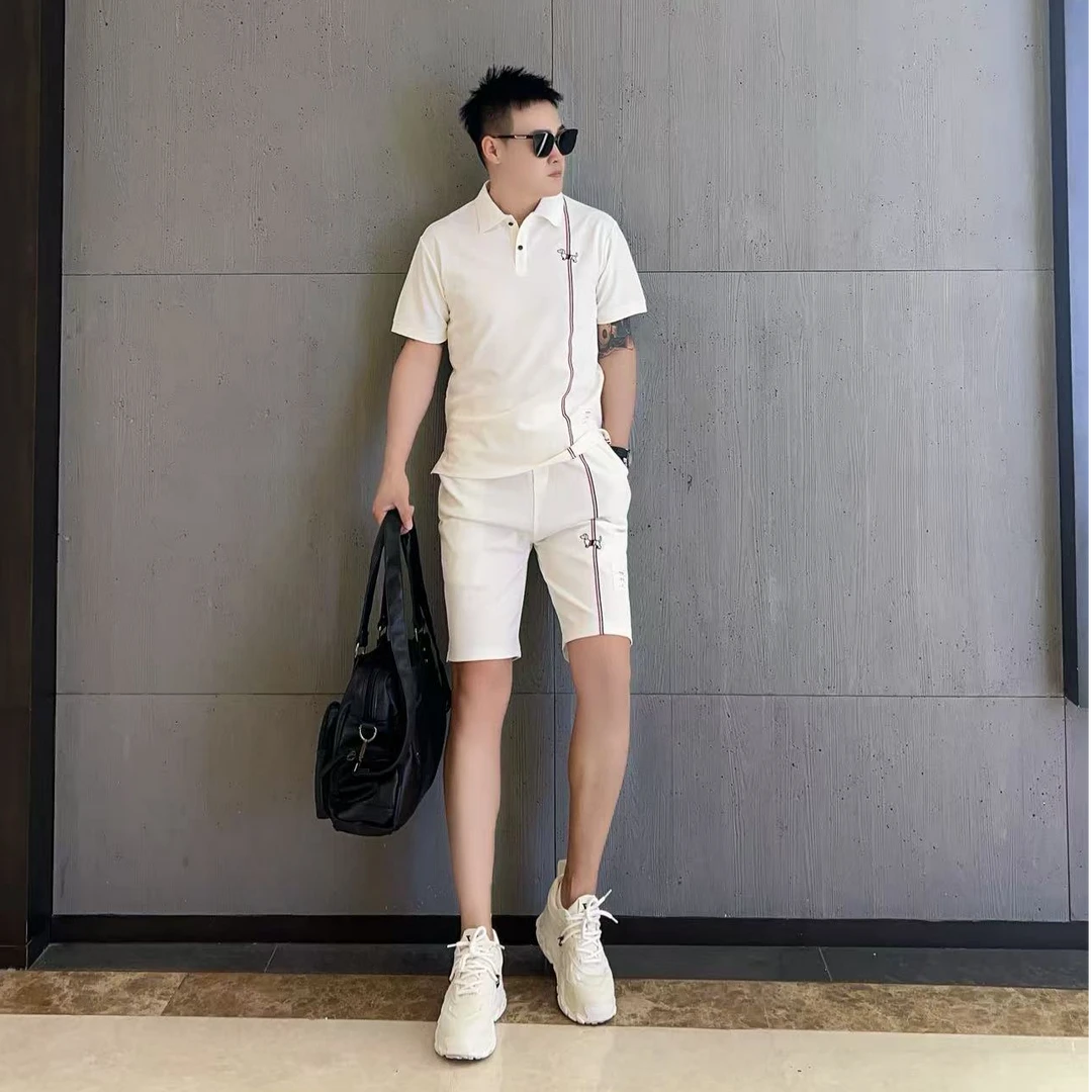 【青沐潮衣】2025夏季新款时尚轻奢简约休闲修身款透气欧货潮流套装