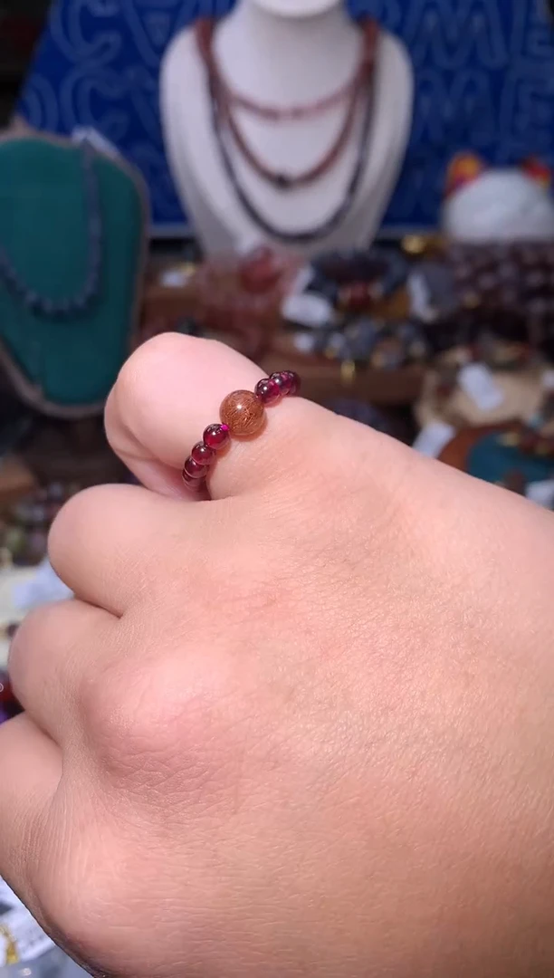 未镶嵌戒圈石榴石石榴石铜发戒圈