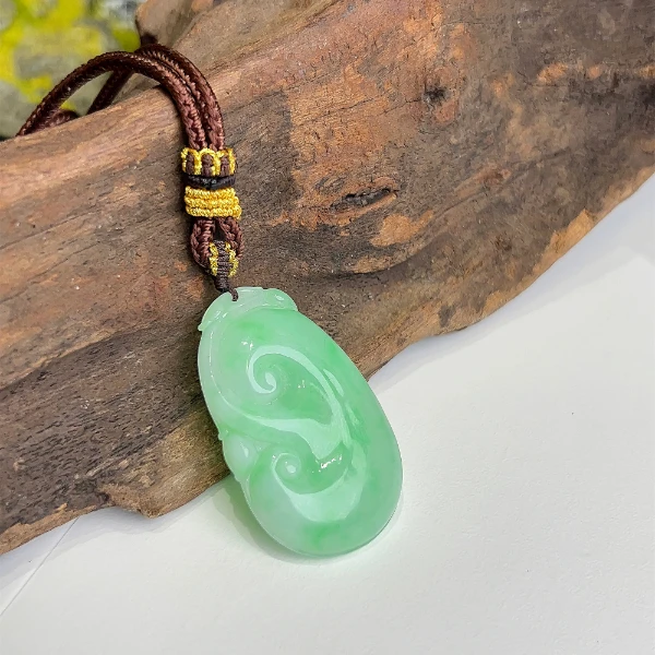 Colourful Yunnan/七彩云南天然翡翠满绿翡翠如意挂件吊坠