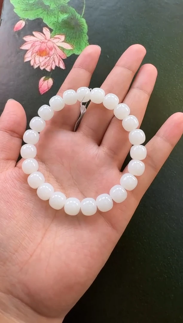 未镶嵌手串和田玉和田玉白玉手串经典百搭
