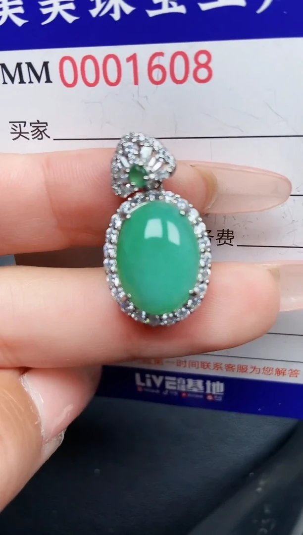 【闪购商品】翡翠颈饰银S925镶嵌1608