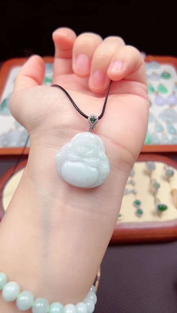 【闪购商品】翡翠颈饰银S925镶嵌佛公