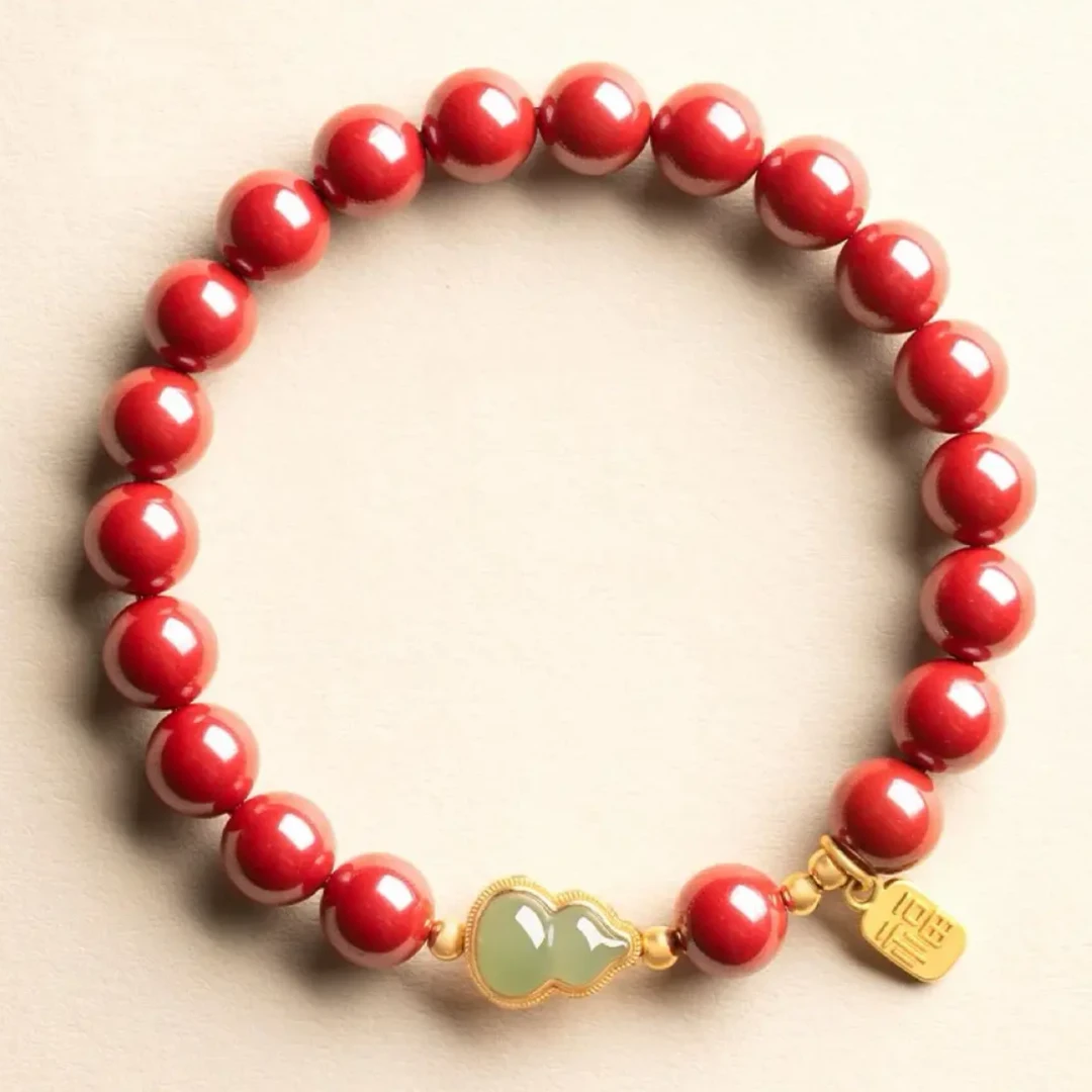 含辰砂工艺品【遇见葫芦】朱砂帝王砂6mm手串手链女款 礼物