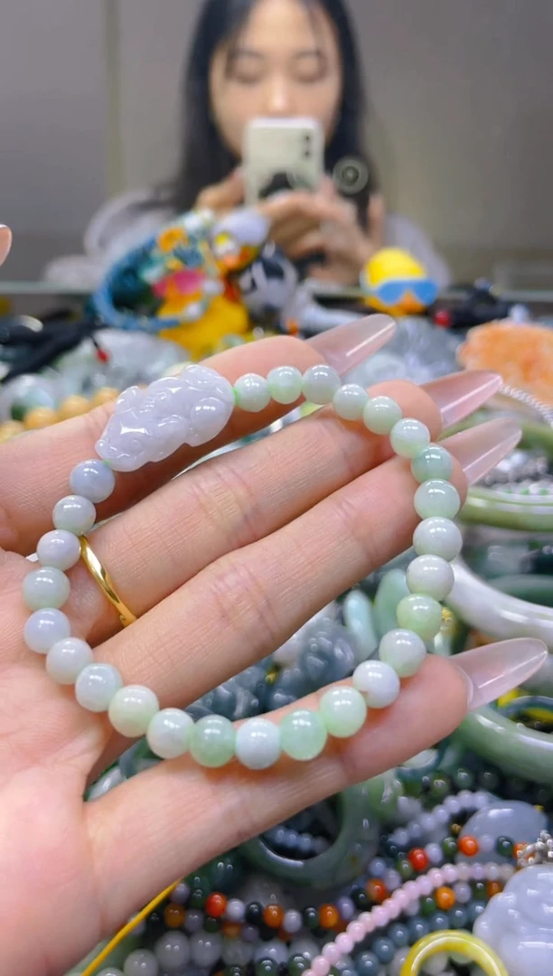 翡翠未镶嵌颈饰5MM/N/翡翠A货一图一物