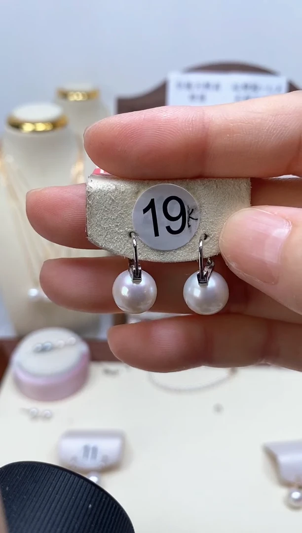 银S925镶嵌淡水珍珠耳饰茶壶耳扣银