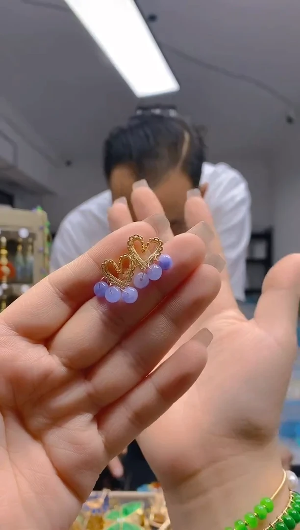 【闪购商品】翡翠耳饰合金46翡翠耳钉