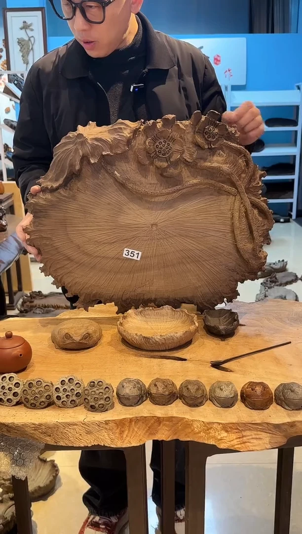 木351号乌木金丝楠干泡+茶则+小果盘+金蟾