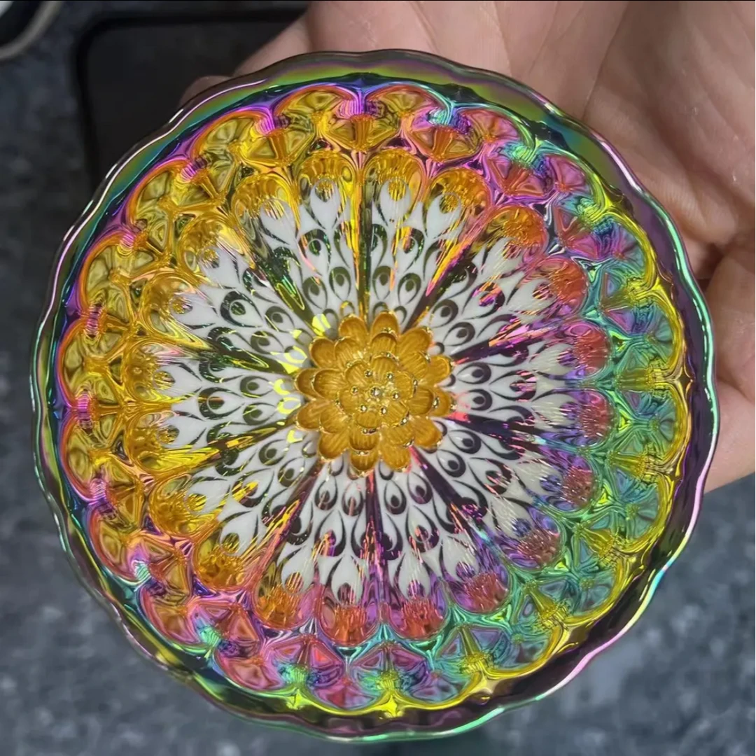 】闪购商品】七彩梦幻莲花杯 精美无暇 茶器 茶杯 主人杯D（无礼盒）