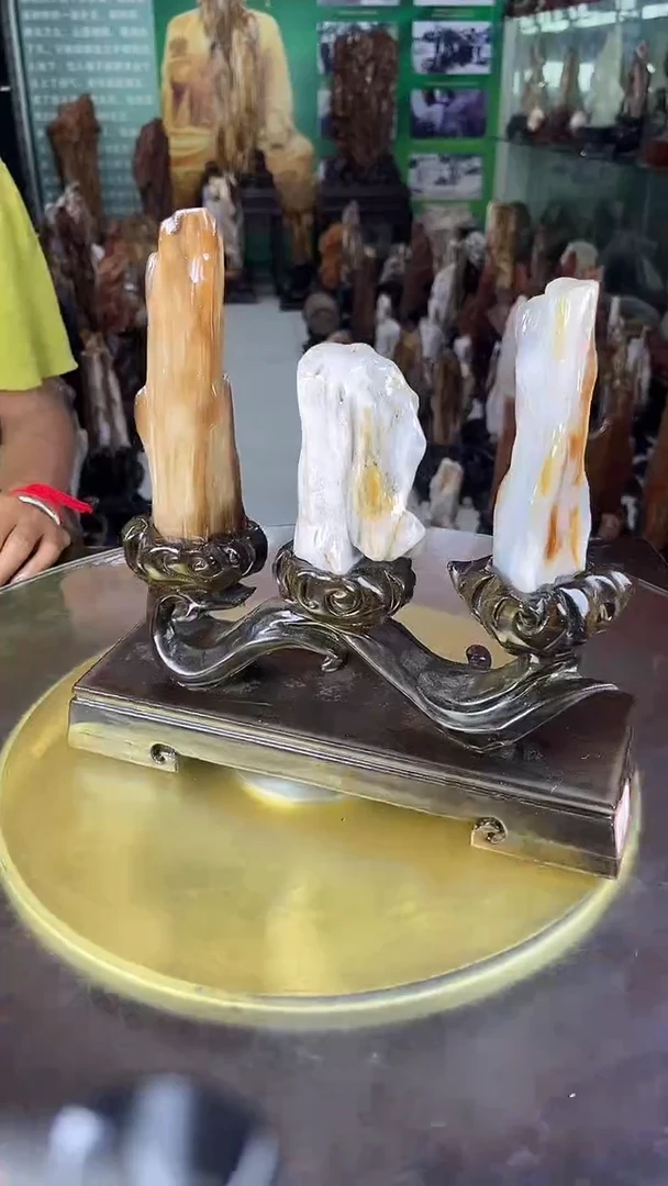 未镶嵌珠宝奇石硅化玉缅甸天然树化玉摆件